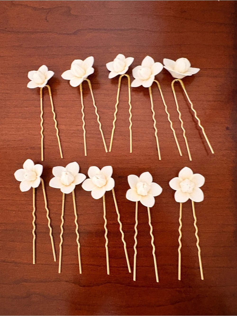 Twigs and Honey floral bud hair pins- 10